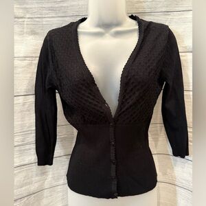Style & Co. Petite Black Rayon Blend Top cardigan/size MP